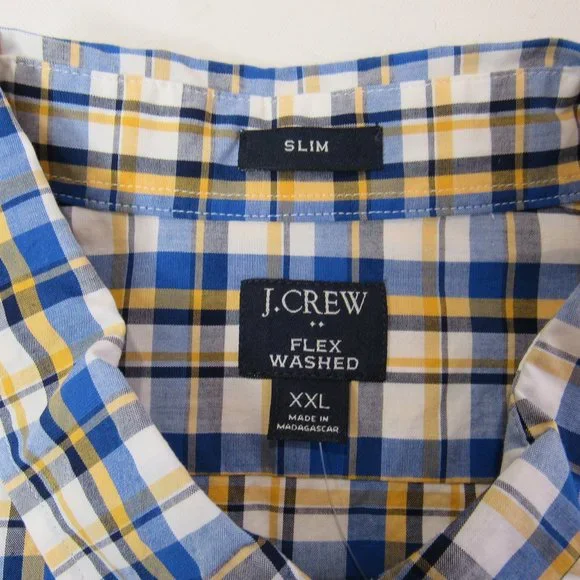 J.Crew Factory Men’s Slim Plaid Flex Casual Shirt Size XXL - Picture 5 of 10
